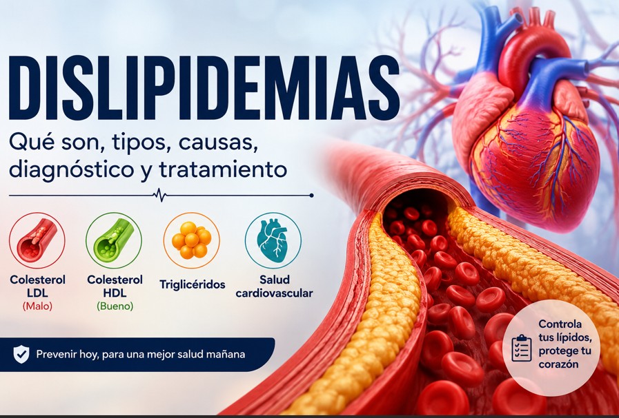 Banner médico sobre dislipidemias